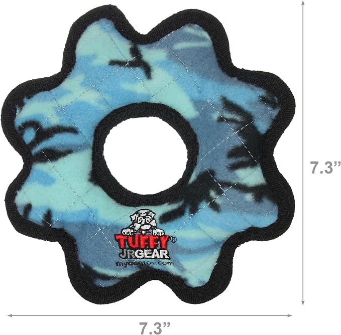 TUFFY® : 2 Pack Gear Ring Dog Toy: Ultra Durable Plush Toy with Multiple Layers & Reinforced Seams, Washable and Floats, Original Construction