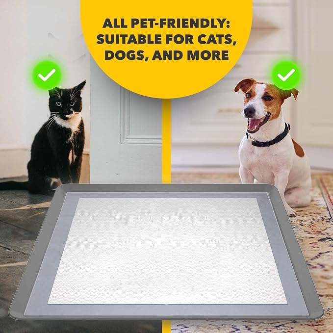 TidyFriend 2 Pack Dog Pee Pad Holder - Fits Up to 24” x 24” Pee Pad Holder for Dogs - Stable Grip, Soft Edges, Quick Wipe Silicone Surface Dog Pad Holder for Indoor Flooring Protection (Dark Grey)