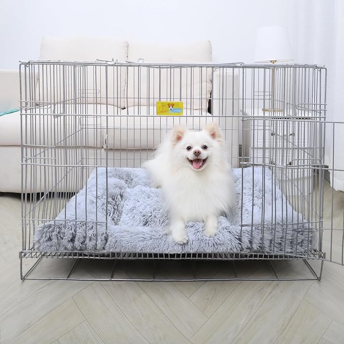 Medium Dog Bed Washable, Soft Puppy Crate Pad 30", Plush Pet Mat Sleeping | Machine Washable, Anti-Slip Bottom, Kennel Pad 30*20", Ultra Soft Cozy, Easy to Care,40lbs, Cat Bed