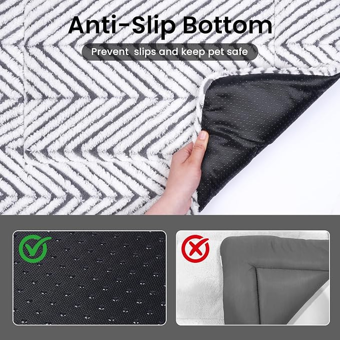 Mora Pets Cat Beds for Indoor Cats Washable Cat Mat Bed Flat Dog Crate Pad | Ultra Soft Cat Bed for Carrier, Puppy Crate Pad for Dog Cages Cozy Sleeping Liner, Small Cat Pillow Cushion Anti Slip 22 x 13