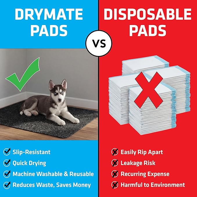 Drymate Jumbo Whelping Box Liner Mat, Machine Washable, Super Absorbent, Waterproof, Quick Dry, Slip-Resistant, Reusable Dog Puppy Pee Pads for Training, Housebreaking, Incontinence (USA Made)(48x100)