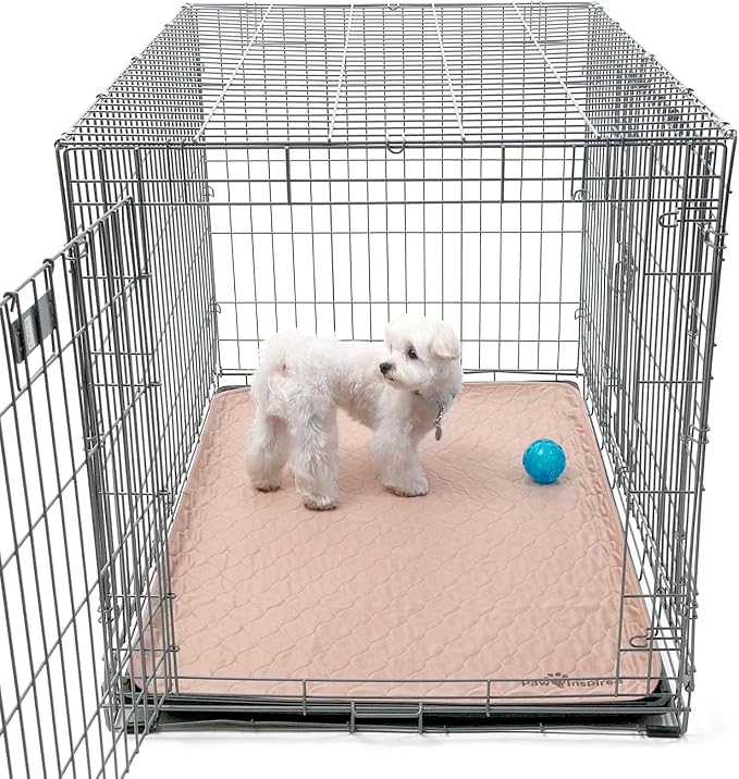 Paw Inspired Washable Crate Liners for Dogs, 41x28 Inch, Pack of 2 | Fits 42 Inch Kennels, Leakproof, Non-Slip Pee Pads, Reusable Puppy Pads for Potty Training, Whelping, Waterproof Pet Mat