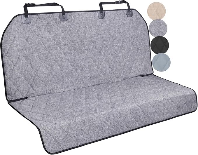 VIVAGLORY Dog Seat Covers, Dog Backseat Cover Pet Bench Protectors with Anti-Slip Backing, Back Seats Cover Rear Seat Covers Car Seat Cover for Dogs, Heather Black, 46" L * 52" W | Backseat Cover for Car Suv & Truck, Back Rear Backseat Bench Protector