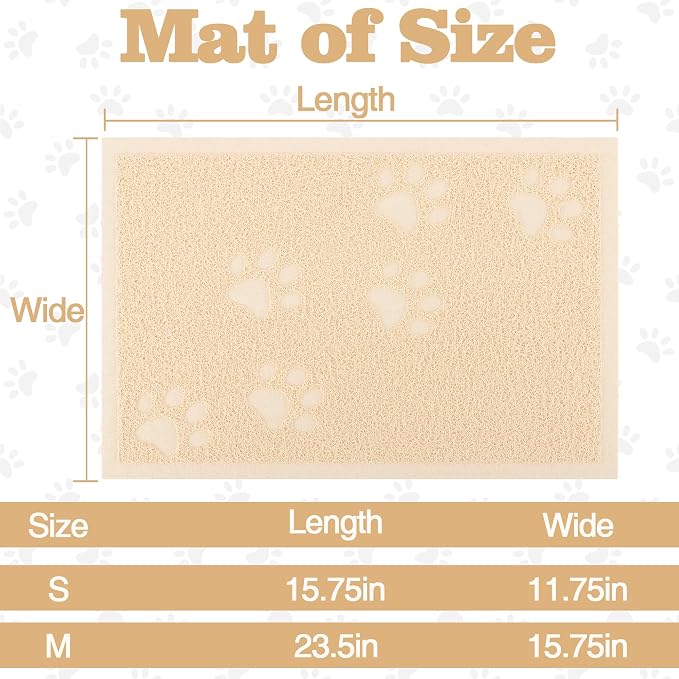 Darkyazi Cat Litter Box Mat for Floor Litter Trapping Mat Non-Slip Backing, Scatter Control, Easy Clean, Water Resistant, Soft on Paws (15.75" x 11.75",Beige)