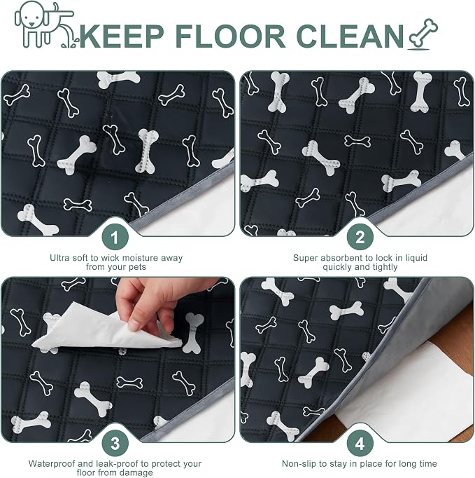 Eterish Reusable Washable Pee Pads for Dogs Large/Extra Large 36'' x 41'' 2 Pack, Absorbent Pet Puppy Dog Training Pads Non-Slip, Waterproof Whelping Potty Pads for Dogs Leak-Proof