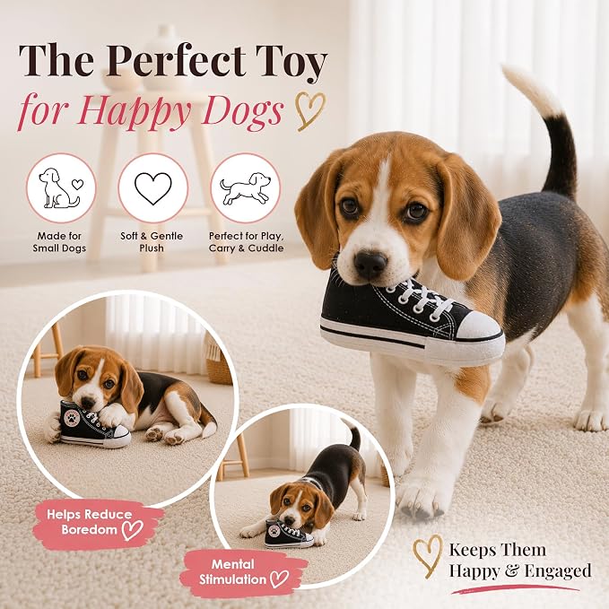 Dog Diggin Designs Dogverse All Paw Sneakers Plush Dog Toy | Luxury-Inspired Parody Designer Sneaker with Squeaker, Soft Plush Fashion Dog Toy – Street-Style Play Essential