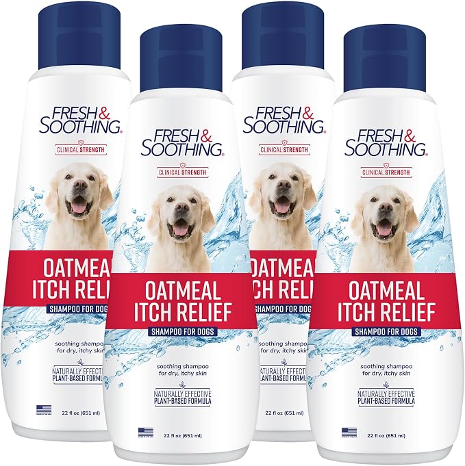 Fresh & Soothing Oatmeal Itch Relief Shampoo for Pets, 22oz - 4 Pack