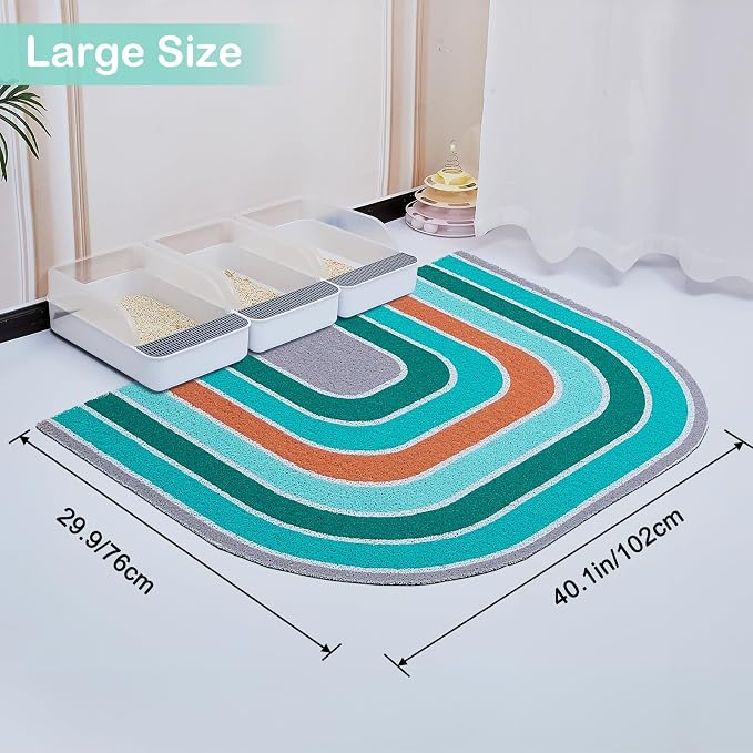 Unicorn Catcher 40"x30" Cat Litter Mat, Non-Slip Trapping Mat for Cats | PVC Mesh Litter Trapping Mat With A Non-Slip Backing Designed To Keep Floors Clean For Indoor Cats