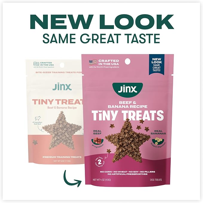 Jinx Dog Training Treats, Bite-Sized Training Treats for Dogs, Beef, 4oz | 6 Pack Healthy Dog Treats Training with Grass-Fed Beef, Vitamins for Immunity & No Fillers for Puppies, Adults & Seniors