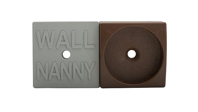 Wall Nanny Mini (4 Pack - Made in USA) Smallest Low-Profile Wall Protector for Baby Gates - Perfect in Doorways - Best Saver Cups Guard Trim & Paint for Child Dog Pet & Safety Pressure Gate (Brown)