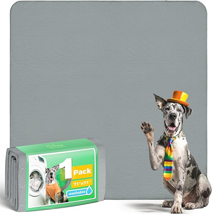FXW Washable Pee Pads for Dogs, Super Absorbent, 71" Square, 1 Pack | Machine washable, Non-slip backing, Fits 32"H 8-Panel FXW Rollick/Homeplus Playpens