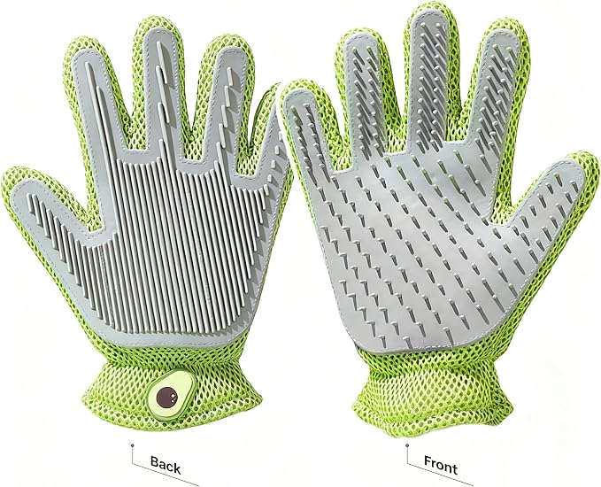 MEUOMIW - Pet Grooming Glove & Hair Remover - Deshedding Brush for Shedding Control - Gentle Massage Mitt for Dogs & Cats with Long and Short Fur - Ideal for Bathing and Grooming (one piece)