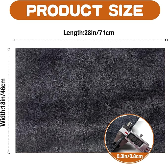 Cat Litter Trapping Mat, 28"x18" Litter Box Mat for Litter Box Furniture | Non Slip Plush Top & Waterproof Rubber Backing, Scatter Control Pad for Litter Box, Urine Proof, Gentle on Paws, Easy-Clean