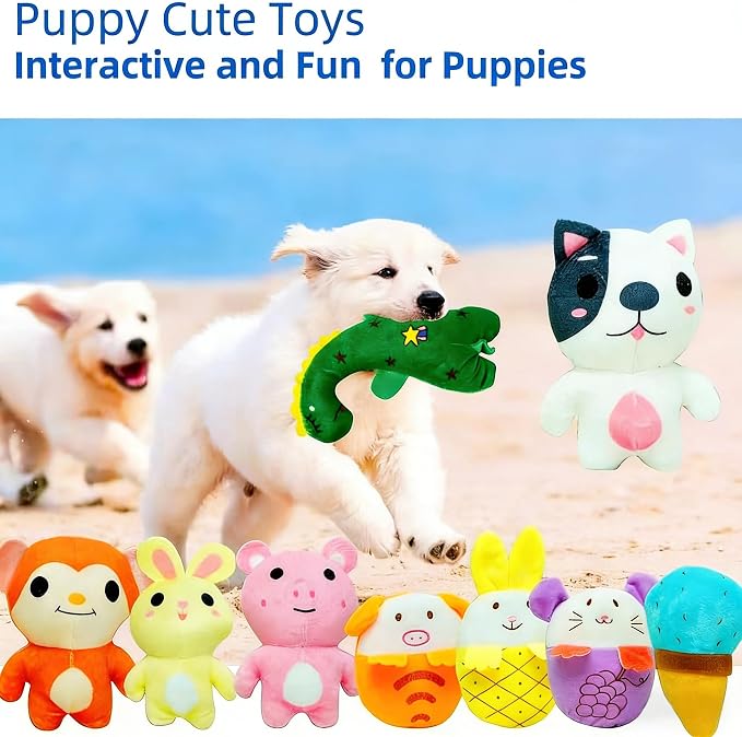 30 Pcs Dog Squeaky Toys, Cute Plush Small Dog Toys with Squeakers, Interactive Puppy Chew Toys for Small Medium Dogs to Keep Them Busy