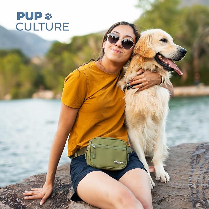 Dog Treat Pouch with Poop Bag Dispenser and Removable Treat Pouch | Cross Body Dog Walking Bag | The Perfect Puppy Training Tool and Even Better Gift