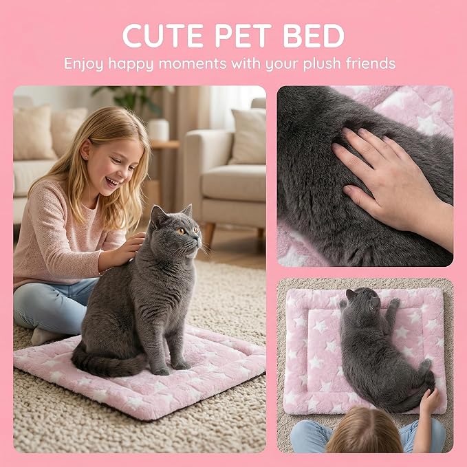 Cat & Dog Bed Mat - Reversible Dog Crate Bed Mats, Soft & Breathable Kennel Pad, Durable Crate Bed for Extra Small Dogs & Cats