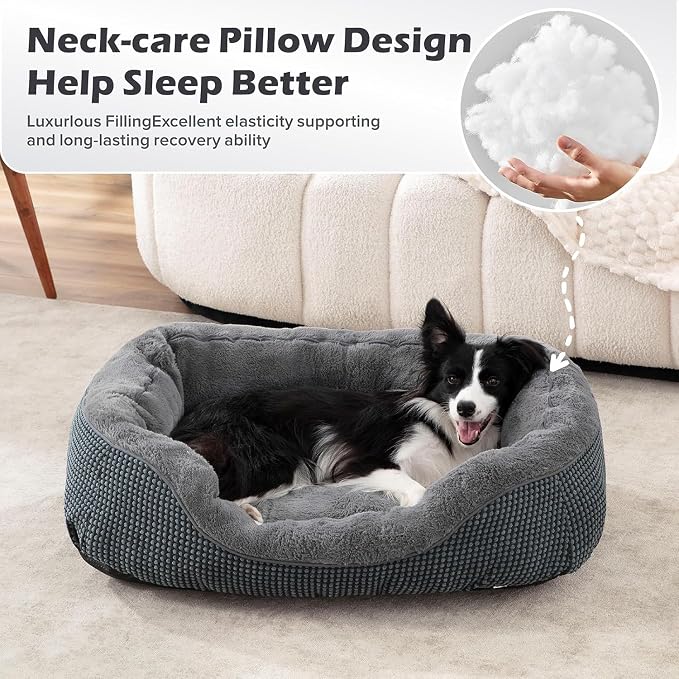 INVENHO Large Dog Beds Large Sized Dog, Washable Orthopedic Warming Soft Sleeping Durable with Anti-Slip Bottom