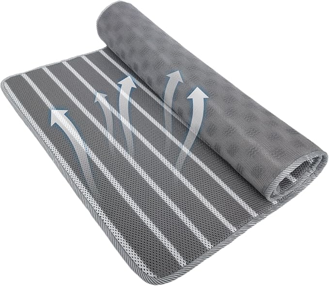 REEZEIVI Breathable 3D Air Mesh Pet Mat,Anti-Slip Bottom,Washable,48×30 | Dog Crate mat / Pet Crate pad,Anti-Slip Bottom,Non-stuffy,Machine Washable