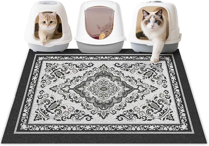 Unicorn Catcher 40"x30" Cat Litter Mat Non-Slip Washable Litter Box Mat | High-Density PVC Litter Catcher Mat Efficiently Traps Scattered Litter From Paws To Keep Floors Clean