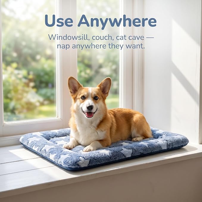 Dog Bed Mat - Reversible Dog Crate Bed Mats, Soft & Breathable Kennel Pad, Durable Crate Bed for Small Medium Large Dogs & Cats