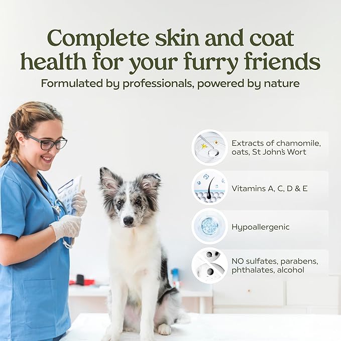 PAWFUME Skin & Coat Detangler Spray for Dogs, 1-Pack | Soothe dry itchy coats with non-toxic chamomile & oat formula, fatty acids & vet-certified Dog Detangler Spray Dematting care