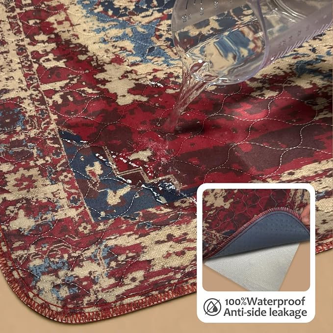 Washable Pee Pads for Dogs, Reusable Puppy Potty Training Pads, Ultra-Absorbent Thick Waterproof Leak-Proof Non-Slip Pads & Mat for Crate, Playpen, Floor, Whelping & Housebreaking , 2 Pack 36"x48"