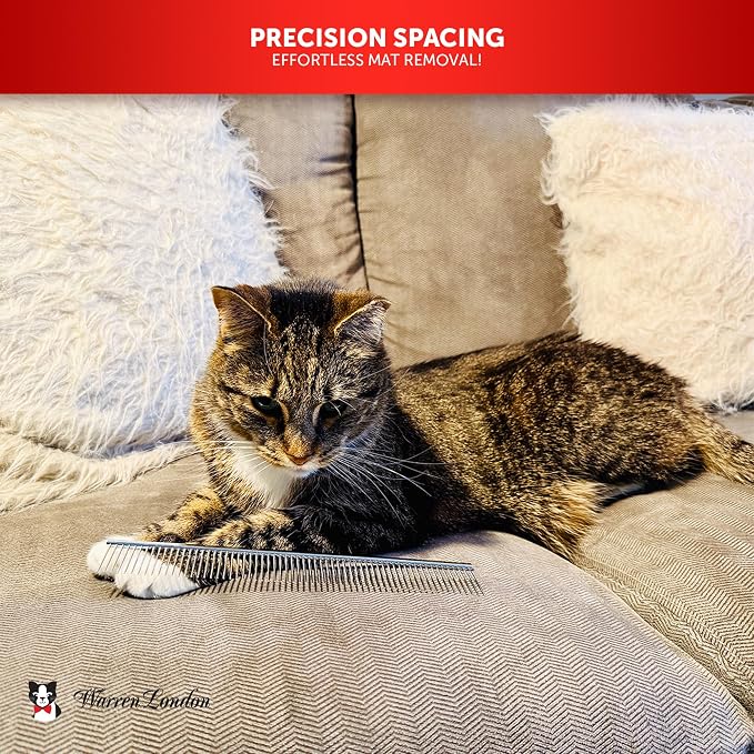 Warren London Cat DeMatter Pro Max 9-Inch Copper Grooming Comb
