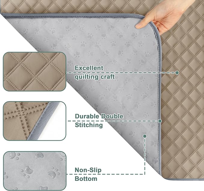 Eterish Reusable Washable Pee Pads for Dogs Large/Extra Large 36'' x 41'' 2 Pack, Absorbent Pet Puppy Dog Training Pads Non-Slip, Waterproof Whelping Potty Pads for Dogs Leak-Proof
