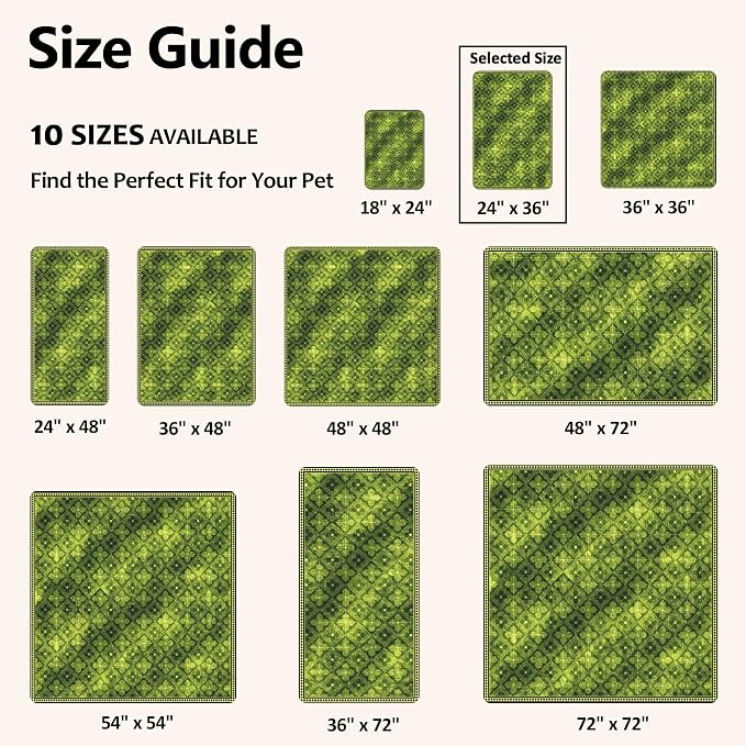 Washable Training Pads for Dog Pee Pads for Dogs - Reusable & Super Absorbent Puppy Pads Pet Potty Crates Dog Supplies Puppy Essentials Green/Multi 24" x 36", 2 Pack