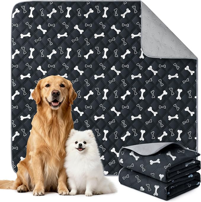 Eterish Reusable Washable Pee Pads for Dogs Large/Extra Large 36'' x 41'' 2 Pack, Absorbent Pet Puppy Dog Training Pads Non-Slip, Waterproof Whelping Potty Pads for Dogs Leak-Proof