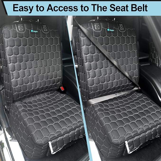 Meginc Front Seat Covers for Cars,Waterproof Car Seat Protector with Side Flaps 600D Fabric Front Seat Dog Cover for Trucks Vans SUVs Sedans, Non Slip Scratch Proof Seat Covers for Dogs in Car