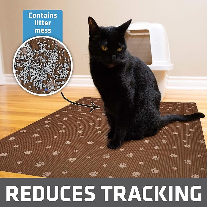 Drymate Cat Litter Box Mat, Litter Trapping Mat, Brown, 28x36 XL | Waterproof, Urine-Proof, Absorbent, Machine Washable, Soft on Paws, Contains Mess, Protects Floors, Kitten Supplies, USA Made
