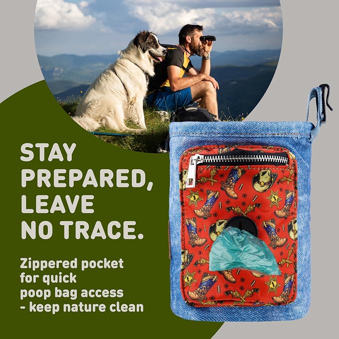 INSPECTOR TAIL Dog Treat Pouch for Training, Drawstring Bag, Hands Free | 2 Cup Tote, 4 Ways to Wear, No Bounce, Pull-Out Liner, Pockets for Snacks, Poop Bags & Keys, Pet Walking & Rewarding Holder