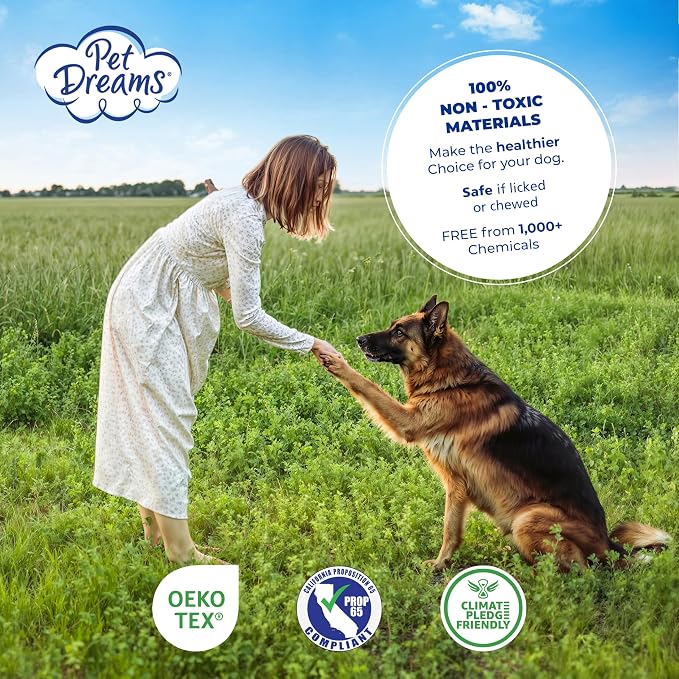 Pet Dreams Dog Crate Pad - Washable Kennel Mat, Crate Pads for Dog Cages, Non-Toxic, Flat Indoor Cat Bed, Fits iCrate 18, 24, 30, 36, 42, 48 Inches (Ivory, Medium, 30")