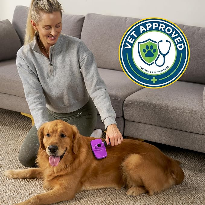 Deshedding Dog Brush for Shedding – Self Clean Cat Brush Deshedding & Grooming Tool for Long Haired and Short Haired Dogs, Slicker Brushes for Dogs, Skin-Friendly, Retractable Bristles, Easy to Clean