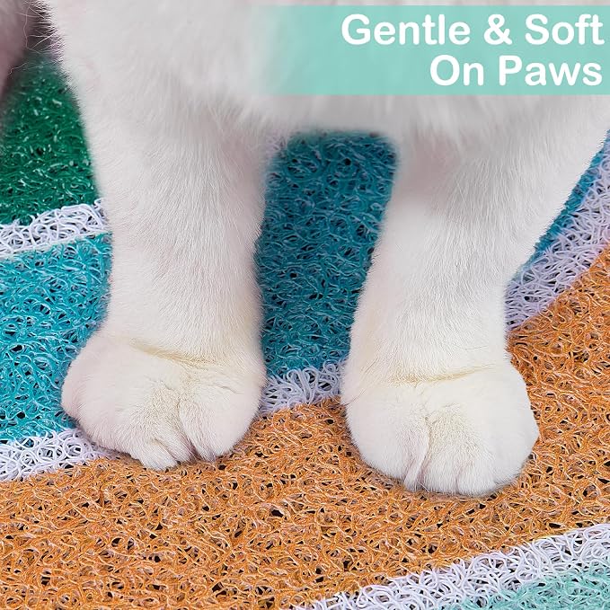 Unicorn Catcher 33.5"x22.4" Cat Litter Mat, Non-Slip Trapping Mat for Cats | PVC Mesh Litter Trapping Mat With A Non-Slip Backing Designed To Keep Floors Clean For Indoor Cats
