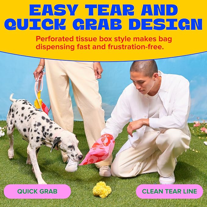 Poop Bags for Dogs 200 Count - 14" Extra Long Leak-Resistant Waste Bag Tissue Box - Unscented Extra Thick Poop Bag, Easy to Tear Dog Bags for Poop - Convenient Dispenser Box