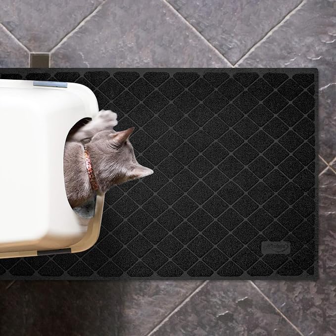 Niubya Premium Cat Litter Mat, Litter Box Mat with Non-Slip and Waterproof Backing, Litter Trapping Mat Soft on Kitty Paws and Easy to Clean, Cat Mat Traps Litter from Box
