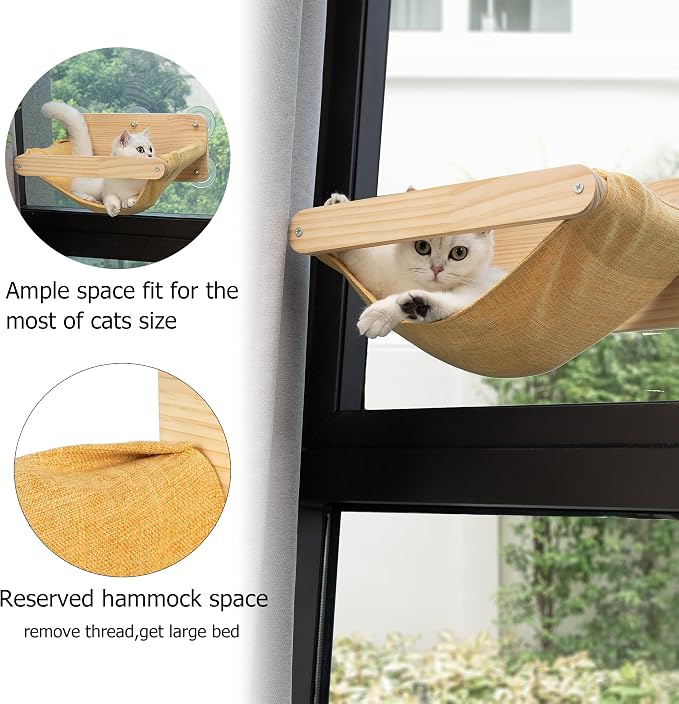 Cat Window Perch for Indoor Cats Suction Cups Mounted Window Bed Hammock