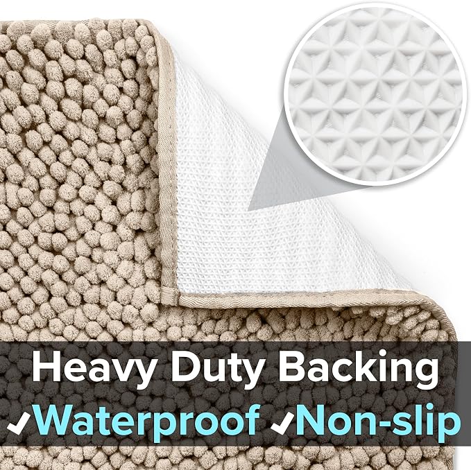 CatGuru Cat Litter Mat, Medium, Extra Large, XXL, Waterproof Litter Box Mat, Non Slip Kitty Litter Mat, Machine Washable Litter Trapping Mat, Soft Litter Tray, Cat Stuff (Medium, Sand/Heavy-Duty)
