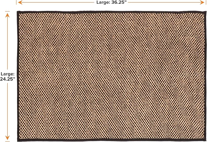 Neater Pets Jute Cat Litter Trapping Mat - Catches Spilled Litter Mess from Kitty Litter Box to Protect Floors, Soft on Cats Paws, Anti-Skid Backing, Easy to Clean, Checkered, 24" x 36"