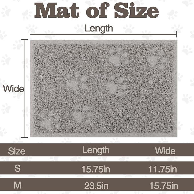 Darkyazi Cat Litter Box Mat for Floor Litter Trapping Mat Non-Slip Backing, Scatter Control, Easy Clean, Water Resistant, Soft on Paws (15.75" x 11.75",Gray Sand)