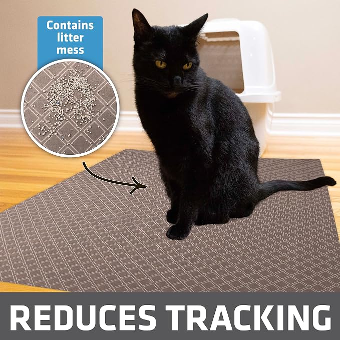 Drymate Cat Litter Box Mat, Litter Trapping Mat, Taupe, 29x36 XL | Waterproof, Urine-Proof, Absorbent, Machine Washable, Soft on Paws, Contains Mess, Protects Floors, Kitten Supplies, USA Made