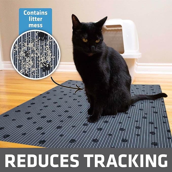Drymate Cat Litter Box Mat, Litter Trapping Mat, Dark Grey, 28x36 XL | Waterproof, Urine-Proof, Absorbent, Machine Washable, Soft on Paws, Contains Mess, Protects Floors, Kitten Supplies, USA Made