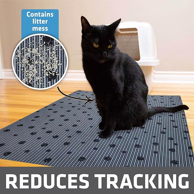 Drymate Cat Litter Box Mat Litter Trapping Mat Dark Grey, 28x36 XL, 2-Pack | Waterproof, Urine-Proof, Absorbent, Machine Washable, Soft on Paws, Contains Mess, Protects Floors, Kitten Supplies, USA Made