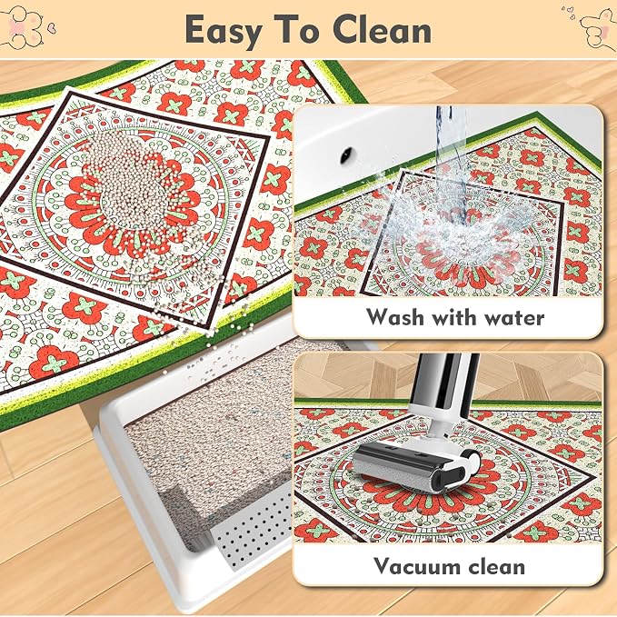 Jumbo Cat Litter Mat Catcher 35"x24" | Ultra-Absorbent Litter Box Rug with PVC Mesh | Non-Slip Cat Rug for litter box, Washable Kitty Litter Mat For Indoor,Garden