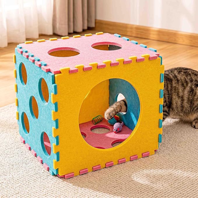 41 Pcs Interactive Cat Toys for Indoor Cats, Kitten Toys with Soft Pillow, Catnip Toys, Chew Rope, Feather Wand, Springs and Balls for Indoor Kittens