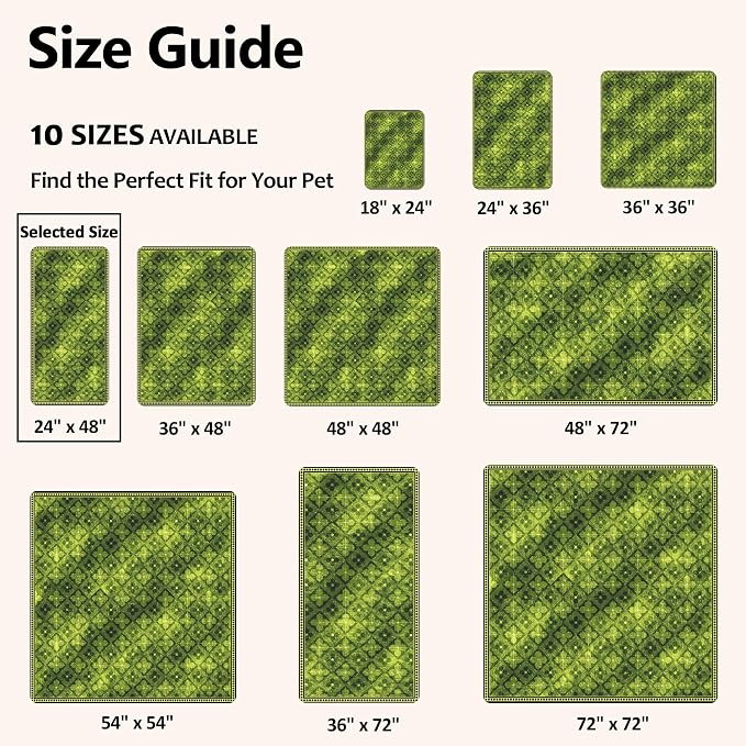 Washable Guinea Pig Pee Pads,Reusable Guinea Pig Cage Liner 2 Pack | Waterproof, Leak-Proof, Absorbent & Non-Slip, 24"x48" Bedding Potty Training Mat for Small Animal Rabbit Bunny Hamster Rat