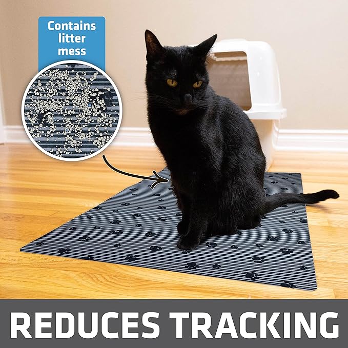 Drymate Cat Litter Box Mat, Litter Trapping Mat, Gray, 20x28 | Waterproof, Urine-Proof, Absorbent, Machine Washable, Soft on Paws, Contains Mess, Protects Floors, Kitten Supplies, USA Made
