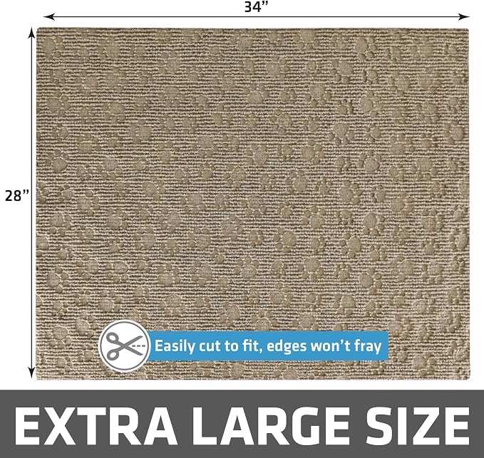 Drymate Cat Litter Box Mat, Litter Trapping Mat, Tan, 28x34 XL | Waterproof, Urine-Proof, Absorbent, Machine Washable, Soft on Paws, Contains Mess, Protects Floors, Kitten Supplies, USA Made